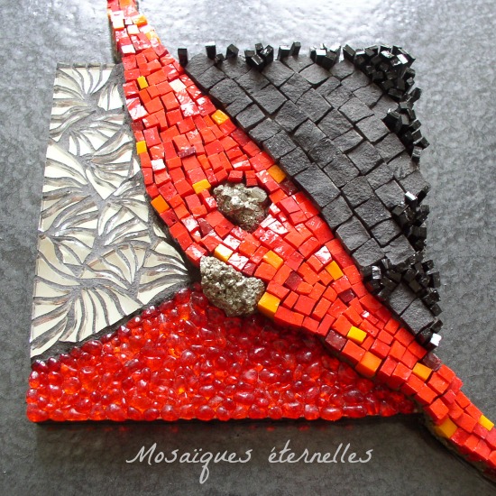 Tableau mosaique contemporaine `Incandescence`